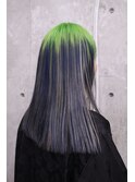 ネオングリーン×ネイビーブルー×シルバーグレーデザイン