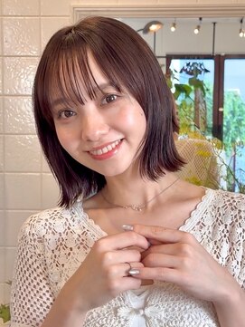 グリーンミドル(GREEN middle) 切りっぱなしボブ/シースルーバング/顔周りレイヤー/代官山