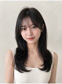 韓国風レイヤーカット/ミディアムレイヤー/ハッシュカット/静岡