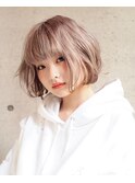 透明感のラベンダーアッシュのゆるボブ☆