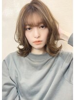 ネオウルフダークアッシュストカールグラボブ外ハネ