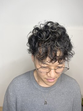 五角髪 ハイライトハードパーマン