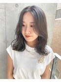 センターパートくびれミディアム/20代/30代/天神