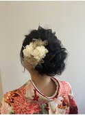 黒髪でも可愛いゆるアップ