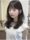 小顔美人レイヤーカット×ナチュラルグレージュ30代40代50代