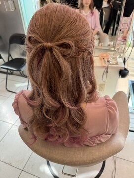 ヘアメイク マリア 福岡天神西通り(hair make MARIA) リボン×ハーフアップ