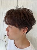 メンズ無造作パーマ × 20代カジュアル