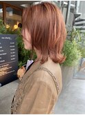 【ダブルカラー】透け感たっぷりオレンジカラー