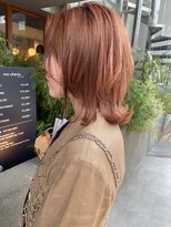 マシェリ バイ ハセ(ma cherie by HASE) 【ダブルカラー】透け感たっぷりオレンジカラー