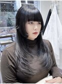 デザインレイヤーカット韓国ヘア顔周りレイヤー