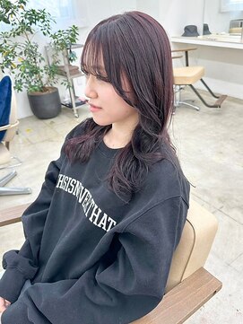 エトレ(etore) 透明感バイオレットブラウン/ゆる巻きセミロング