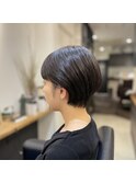 マッシュショートシースルーバング耳かけコンパクトショート