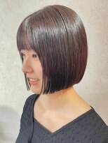 ビスクヘアデザイン(bisq hair design)&nbsp;ボブ　ミルクティーベージュ　艶髪　髪質改善カラー　ショート