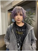シルバー×パープルハイトーンショートウルフ