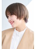 【40代髪型・50代髪型】丸みショートボブ×アッシュベージュ