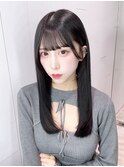 ロングおくれ毛前髪カット_F0513