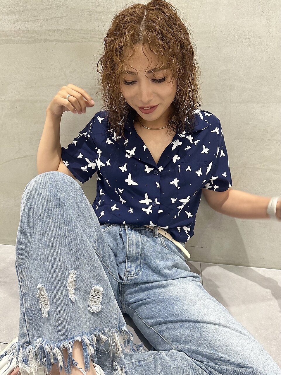 くせ毛風パーマ/スパイラルパーマ/ミディアム：L251529481｜グレイス