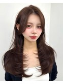 前髪顔まわり韓国ヘアレイヤーカットサイドバンク2wayバンク韓国