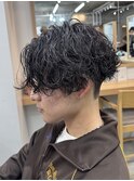 サーフカール刈り上げアクティブショートフェザーパーマフェード