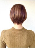 白髪ぼかしハイライト/丸みショート/大人女子30代40代p北浦和