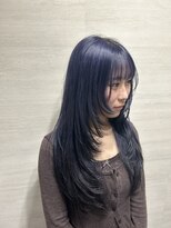 グランヘアー 神居店(GRAN HAIR) ハイレイヤー×ネイビーカラー 20代
