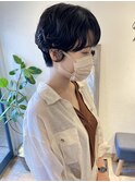 20代30代大人ハンサムショートパーマ丸みくびれくせ毛風パーマ