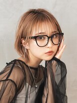 ソードリーフ ヘアーアンドスパ 鶴見店(swordlief hair&spa) 外ハネボブ×ピンクベージュ