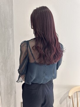 ヨーク(YOKE) YOKE 20代30代40代レイヤーロング艶髪ブリーチなしボルドー韓国