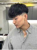 ツイストスパイラルパーマショート刈り上げツーブロックマッシュ