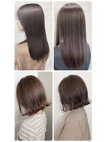 美容室フルール&nbsp;20代30代40代髪質改善ナチュラルボブ艶感ピンクアッシュ