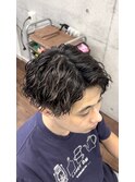 ツイストスパイラルパーマ×アップバンクスタイル