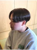 刈り上げセンターパートニュアンスパーマ
