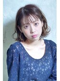 シースルーバングがオシャレな外ハネボブ