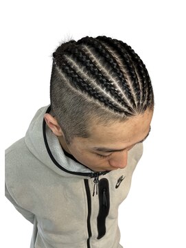 ガルボヘアー 桟橋店(garbo hair) メンズ コーンロウ6本 特殊セット イベントヘア