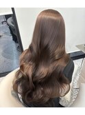 レイヤーカット ブラウンカラー 透明感カラー ブリーチなし