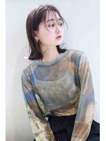 ムウ 難波(MOU) ボブクールショート前髪イメチェンピンクベージュ30代40代50代