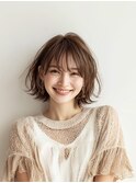 前髪ありショートボブ外はねレイヤーボブ祐天寺20代30代40代50代