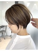 くびれショートボブ40代50代グレイカラー白髪染め白髪ぼかし