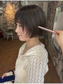 ボブ/ショート/レイヤー/グレージュ/暗髪/20代30代40代
