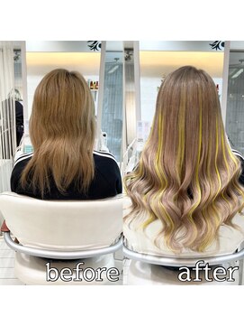 ヴォーグ(VOGUE) シールエクステでカラーハイライトロング☆