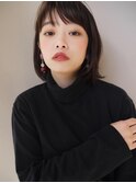 【morio札幌】大人かわいい黒髪シースルーバングボブ