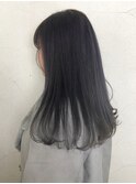 20代30代40代髪質改善★ブルーブラックロングウルフワンカール