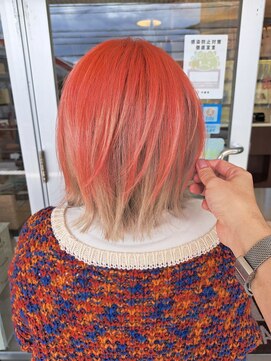 マリーインターナショナル 浦添店(MARIE INTERNATIONAL) ハイトーンブリーチボブオレンジベージュツートンミルクティー