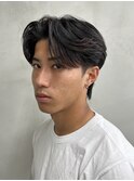 メンズカット/センターパート/ニュアンスパーマ/アップバング