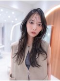 韓国風レイヤーカット髪質改善ダブルカラーミルクティーベージュ
