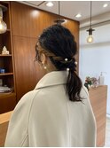 ローポニー/ゆるふわアレンジ/ミディアムヘアセット/夏目寧々