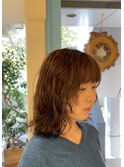 前髪もふわっとパーマ