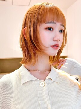 セイドット オモテサンドウ(Say. omotesando) Say.外ハネボブブリーチハイトーンミルクティーベージュオレンジ