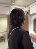 ボブパーマ/ラベンダーカラー/透明感カラー/ラベンダーアッシュ