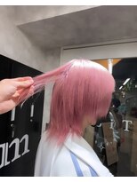 ワンズクロエ 原宿店(ONE's Chloe) くびれヘアアプリコットオレンジハイライトカラーブルーカラー